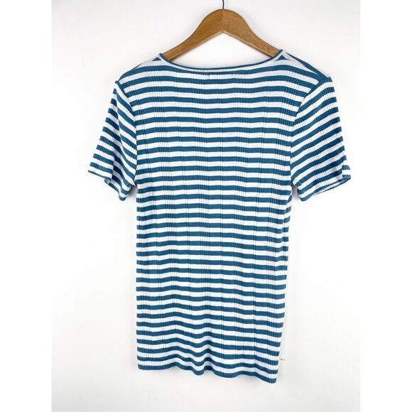 Madewell Slim Ribbed Tee Sandoval Stripe Size XL‎ - Picture 4 of 6